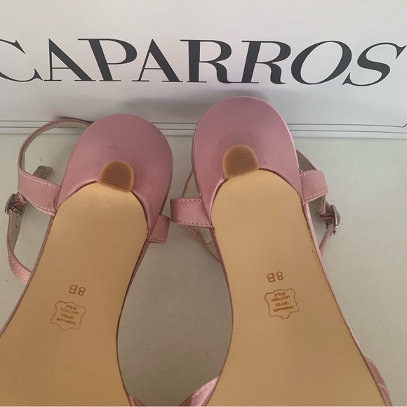 Caparros Womens Pink Pizzle Satin Peep Toe Casual Ankle Strap Sandals US 8 M NEW - Picture 8 of 9